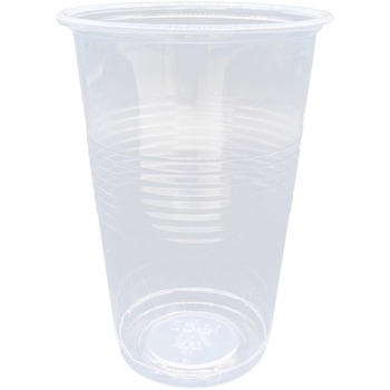 Genuine Joe Cold Beverage Cups, 16 oz, Plastic, Clear, 50/Bag, 20 Bags/Carton