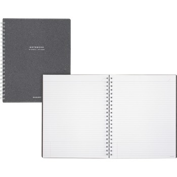 Mead&#174; Meeting Notebook Twin Wire, Twin Wirebound, Ruled, Gray Cover