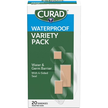 Curad&#174; Assorted Waterproof Transparent Bandages, Transparent, Polyurethane, 20/BX