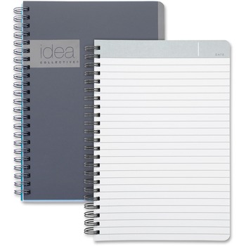 TOPS Idea Collective Professional Twin Wirebound Notebook, College Ruled, 5&quot; x 8&quot;, White Paper, Gray Cover