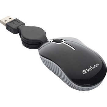 Verbatim Mini Travel Optical Mouse, Commuter Series, Optical, USB, Scroll Wheel, Black
