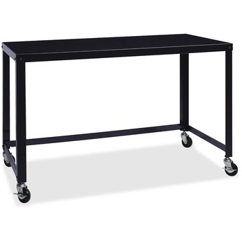Lorell Personal Mobile Desk, 48&quot; W x 23&quot; D, 29.50&quot; H, Assembly Required, Black