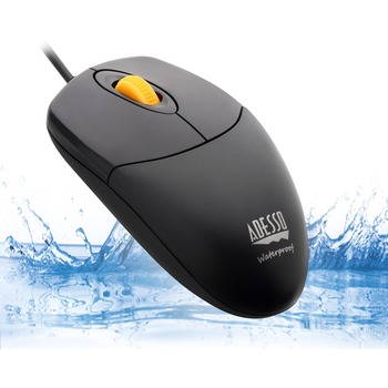 Adesso iMouse W3, Waterproof Mouse with Magnetic Scroll Wheel, Wired, Right-handed Only