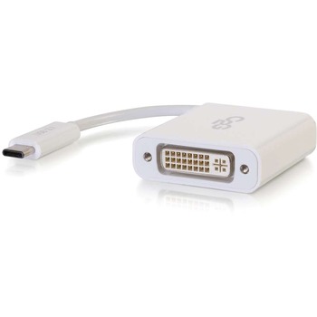 C2G USB-C To DVI-D Video Converter - USB to DVI Adapter - White - 1 x Total Number of DVI (1 x DVI-D)