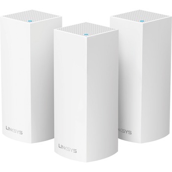 Linksys Velop Intelligent Mesh WiFi System, Tri-Band, 3-Pack, White