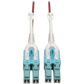 Tripp Lite by Eaton 10G Duplex Multimode 50/125 OM4 LSZH Fiber Optic Cable (LC/LC), Push/Pull Tabs, 8 m, Magenta