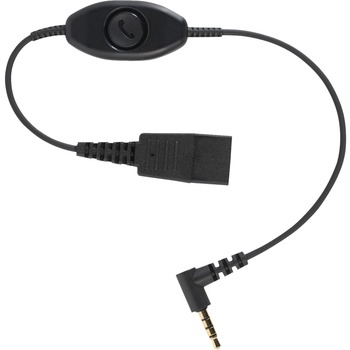 Jabra Quick Disconnect to 3.5mm Phone Cord, Headset, Black