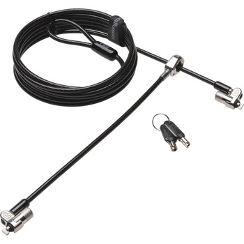 Kensington MicroSaver Cable Lock, Black, Silver, Carbon Steel, For Notebook, Tablet