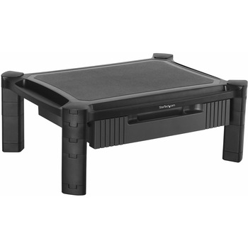 Startech.com Adjustable Monitor Riser With Drawer, Monitors up to 32&quot;, Plastic, Black