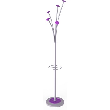 Alba Floor Coat Stand, 5 Hooks, Purple