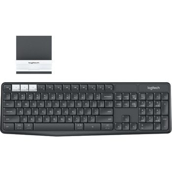 Logitech&#174; K375s Multi-Device Wireless Keyboard and Stand Combo, Bluetooth/RF, Off White