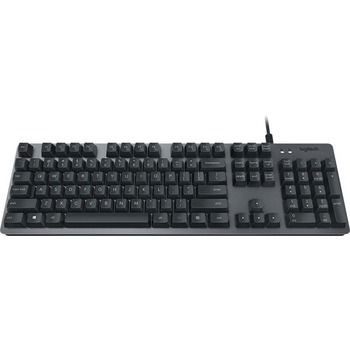 Logitech K840 Mechanical Corded Keyboard - Cable Connectivity - USB Interface - Windows - Black, Gray