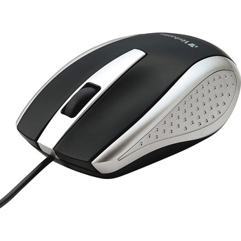 Verbatim Corded Notebook Optical Mouse, Silver