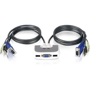 Iogear  MiniView Micro USB Plus 2-Port KVM Switch - 2 Computer(s) - 1 Local User(s) - 2048 x 1536 - 2 x USB1 x VGA