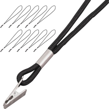 Advantus Metal Clip Cord-style Lanyard, 36&quot; Length, Black, Metal, 20/BX