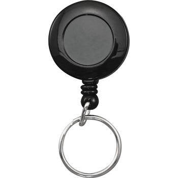 Advantus Clip-on Ring Retractable ID Reel, Black, 12/BX