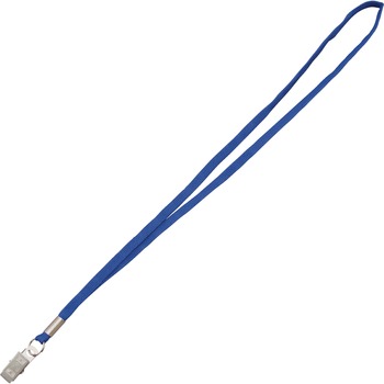 Advantus Flat Clip Lanyard, 36&quot; Length, Blue, Woven, Metal, 100/BX