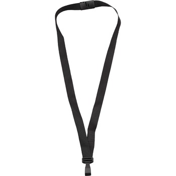 Advantus Plastic Hook Flat Breakaway Lanyard, 36&quot; Length, Black, Plastic, 12/PK