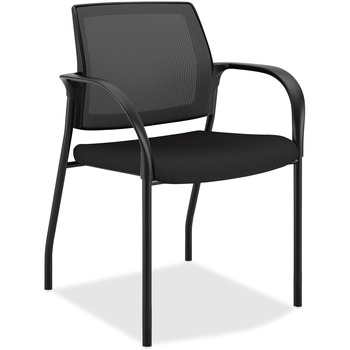 HON Ignition Stacking Chair, 25&quot; W x 21.8&quot; D x 33.5&quot; H, Foam, Black