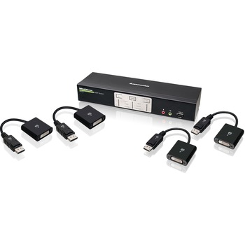 Iogear 2-Port Dual-Link Dual View DVI and DisplayPort KVMP Kit (TAA Compliant)