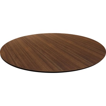Lorell Knife Edge Banding Round Conference Tabletop, Laminated, 1&quot; Thickness x 48&quot; Diameter, Assembly Required, Walnut