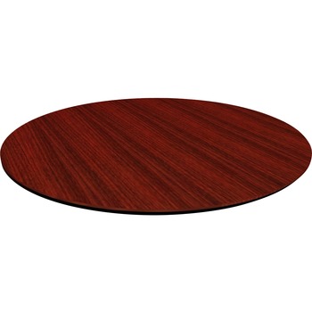 Lorell Knife Edge Banding Round Conference Tabletop, Laminated, 1&quot; Thickness x 42&quot; Diameter, Assembly Required, Mahogany