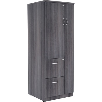 Lorell Relevance Tall Storage Cabinet, 23.6&quot; x 65.6&quot;, Fiberboard/Particleboard, Weathered Charcoal