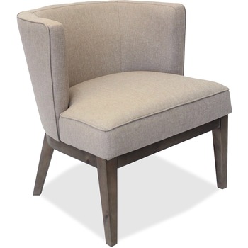 Lorell Accent Chair, Linen Fabric, Wood Walnut Frame, 28&quot; H x 25.5&quot; W x 29&quot; D, Beige