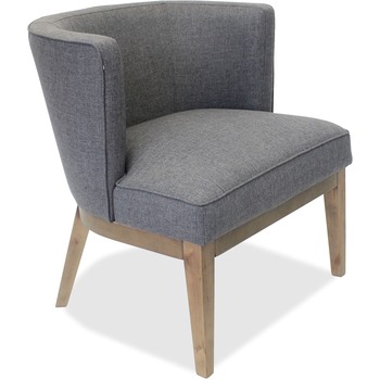 Lorell Accent Chair, Linen Fabric, Wood Walnut Frame, 28&quot; H x 25.5&quot; W x 29&quot; D, Gray