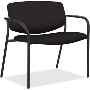 Lorell Bariatric Guest Chairs, Fabric/Steel, Four-legged Base, 25&quot; W x 33&quot; D x 36.5&quot; H, Black