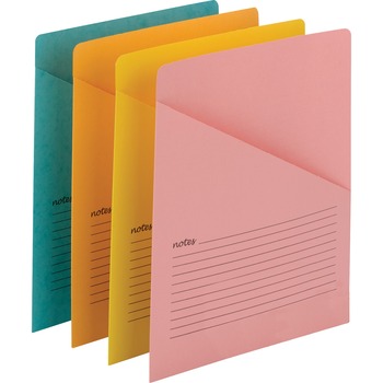 Smead Slash-style File Jackets, 11 pt. Folder Thickness, Aqua, Goldenrod, Pink, Yellow, Recycled, 12/PK