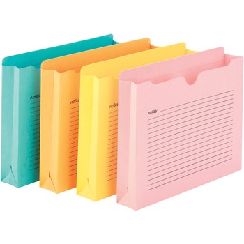 Smead Notes 2&quot; Expansion File Jackets, Letter, 8 1/2&quot; x 11&quot; Sheet Size, 2&quot; Expansion, Straight Tab Cut, Aqua, Goldenrod, Pink, Yellow, Recycled, 12/PK