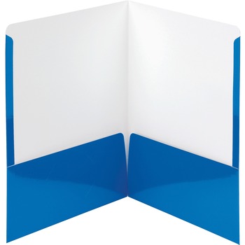 Smead High-Gloss Two-Pocket Folders, 8 1/2&quot; x 11&quot; Sheet Size, Blue, 25/BX