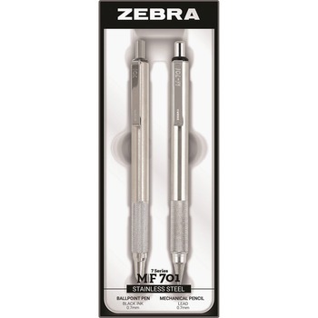 Zebra Pen M/F-701 Pen and Pencil Set, 0.7 mm Pen Point Size, 0.7 mm Lead Size, Refillable, 2/ST