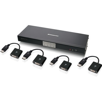 Iogear 4-Port Dual-Link DVI and DisplayPort KVMP Kit with 7.1 Audio