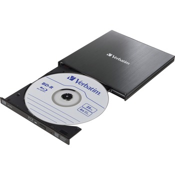 Verbatim Blu-ray Writer, Quad-layer Media Supported, Slimline, BUS Powered