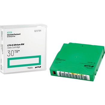 HP LTO-8 Ultrium 30TB RW Data Cartridge, LTO-8, Rewritable, Labeled, 12 TB (Native) / 30 TB (Compressed), 3149.61 &#39; Tape Length, 1 Pack
