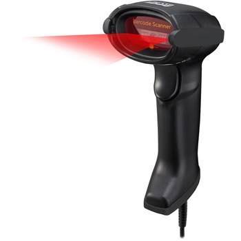 Adesso NuScan Antimicrobial Handheld CCD Barcode Scanner - 300 scan/s - 1D - CCD - Black
