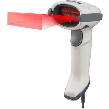 Adesso NuScan 2D Antimicrobial Handheld Barcode Scanner - Cable Connectivity - 1D, 2D - CMOS - White