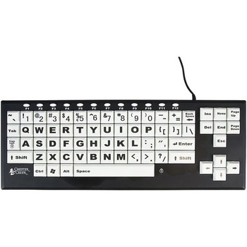 Califone Ablenet VisionBoard 2 Large Key Keyboard, Wired, Black/White