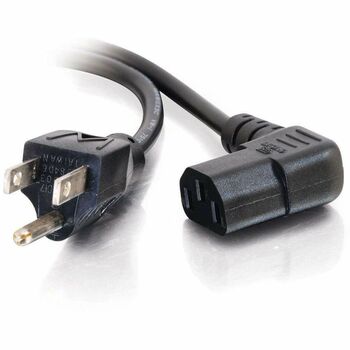 C2G 6ft 18 AWG Universal Right Angle Power Cord (NEMA 5-15P to IEC320C13R) - 6ft