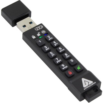 Apricorn, Inc Aegis Secure Key 3NX: So&#39;ware-Free 256-Bit AES XTS Encrypted USB 3.1 Flash Key with FIPS 140-2 level 3 validation, 128 GB, Black