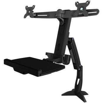 Amer Mounts Clamp Mount for Flat Panel Display, Keyboard, Scanner and Mouse, 37.8 in H x 37 in W x 35.3 in D, Black