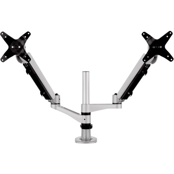 ViewSonic Spring-Loaded Dual Monitor Mounting Arm, Up to 27&quot;, Silver/Black