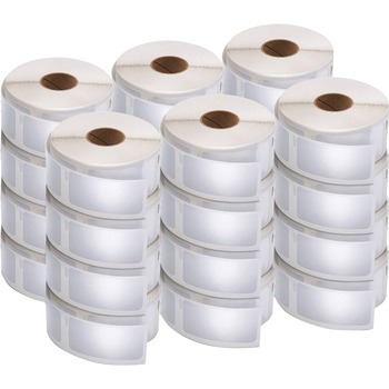 DYMO LabelWriter 1&quot;x2-1/8&quot; Labels, 1&quot; Height x 2 1/8&quot; Width, Rectangle, Direct Thermal, White, 500/PK, 24PK/CT
