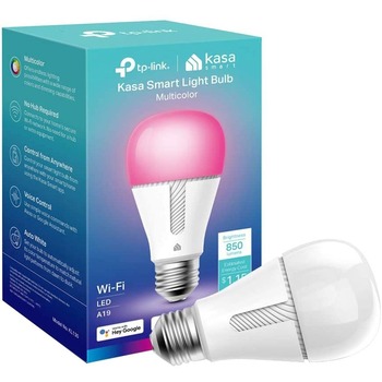TP-Link Kasa Smart Light Bulb, Multicolor, 10.50 W, 120 V AC, 800 lm, A19 Size