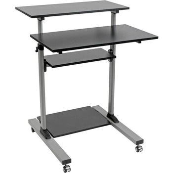 Tripp Lite by Eaton Rolling Standing Desk/Workstation on Wheels, Height Adjustable, Steel, Black