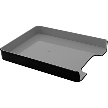 Advantus Fusion Letter Tray, 1.7&quot; Height x 10&quot; Width, Desktop, Gray, Black Interior, Plastic