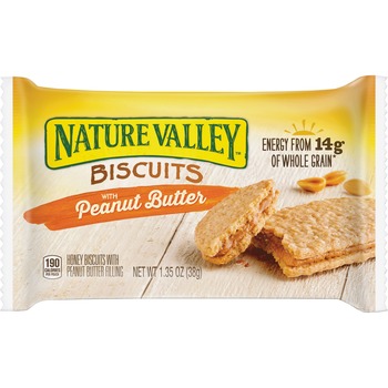 Nature Valley Flavored Biscuits, Peanut Butter, Honey, Box, 1.35 oz., 16/BX