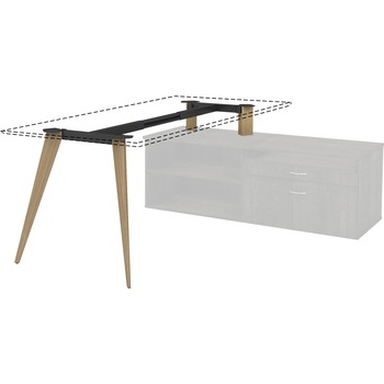 Lorell Relevance Wood Frame for 30&quot; L-shape Desk, Wood/Metal, Natural
